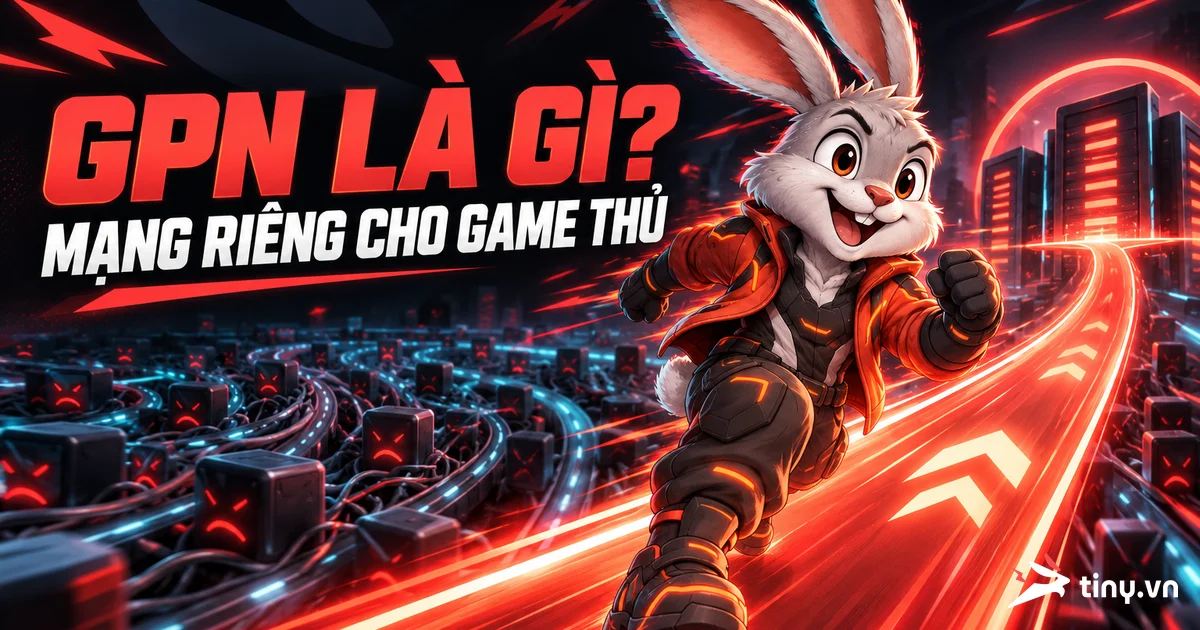 Sơ đồ mạng GPN với nhiều tuyến đường tối ưu kết nối về server game, minh họa khái niệm Game Private Network